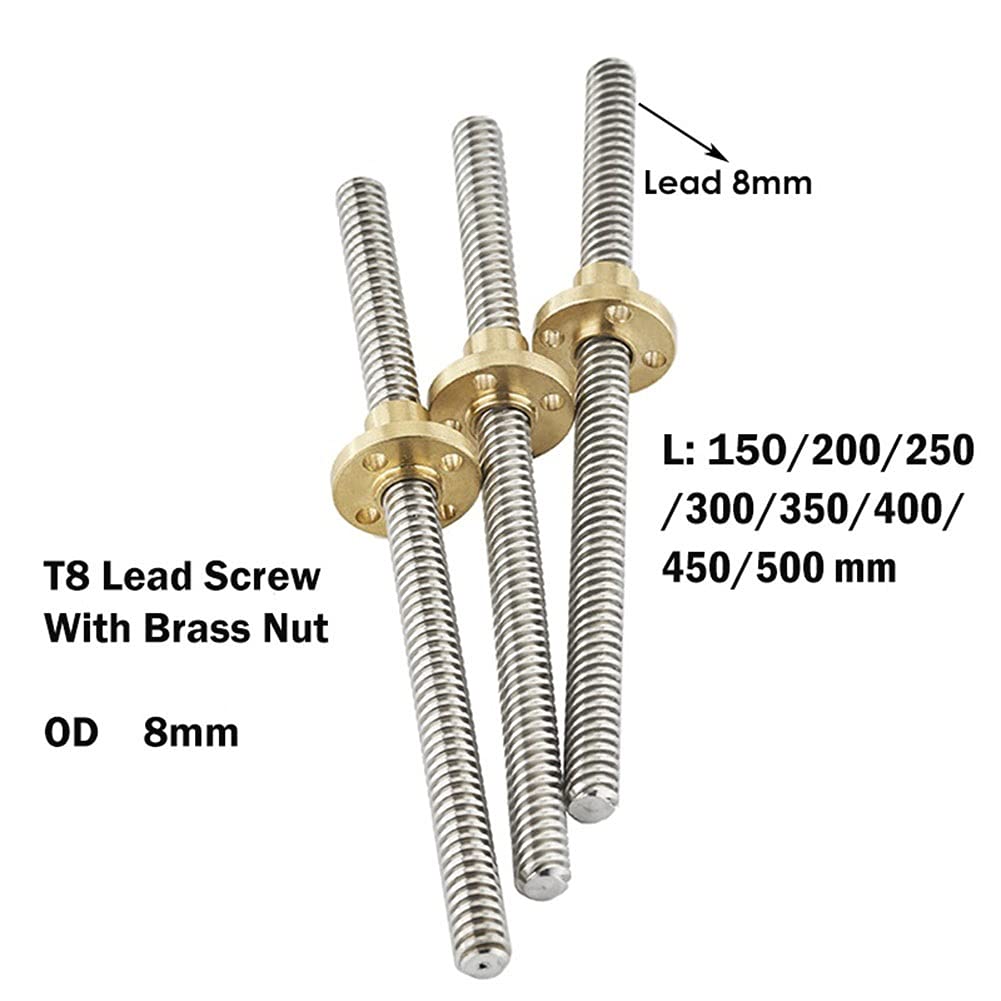 Trapezgewindespindel, T8 Teilung 2 mm 8 Länge 100-500 Trapezförmig(150mm)