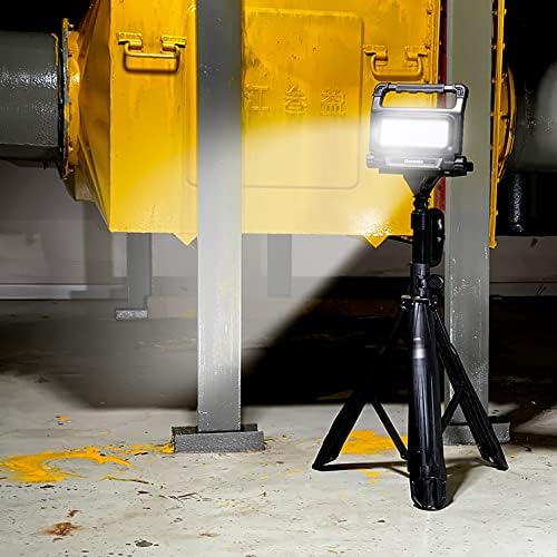 Miniatura 7 de Darenic Luz LED de trabajo recargable, 30 W, 3000 lúmenes, luz de inundación giratoria portátil con base magnética, luz impermeable IP65 para