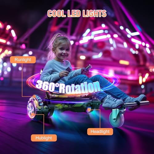 Image of LIEAGLE Hoverboard, 6.5 inch Self Balancing Scooter Hover Board with Bluetooth Wheels LED Lights for Kids Adults