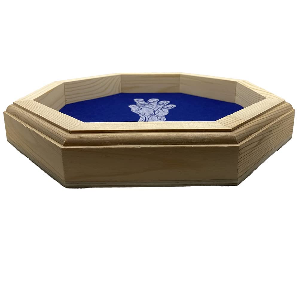 Vassoio per Dadi Deluxe in Legno di Bambù 30 cm - Accessorio Ottagonale per DnD e D&D - Rullo per Dadi Poliedrici e RPG (Vecna)