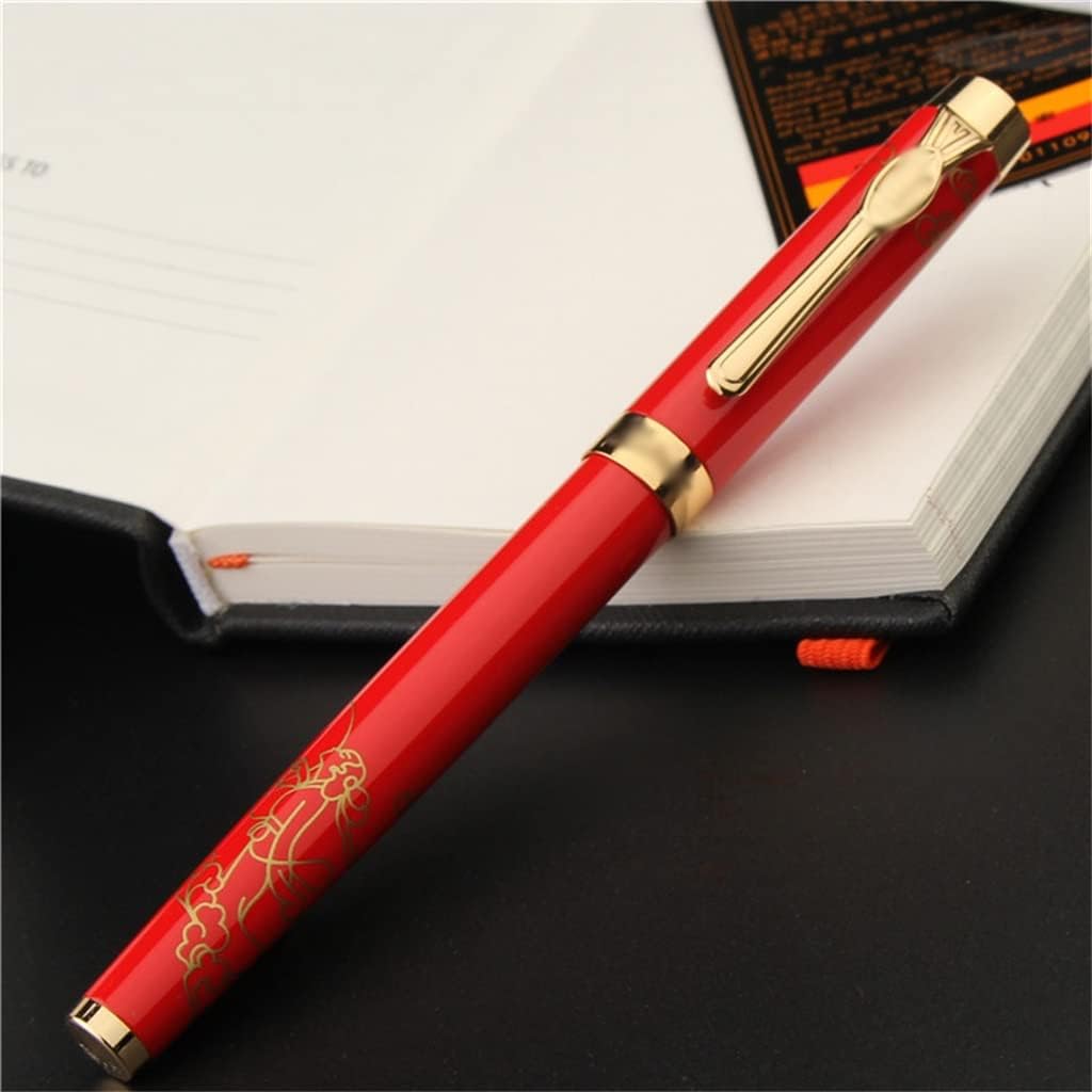 ASXDCP メタル万年筆 ミディアム 0.6mm ゴールデンクリップ ライティングインクペン オフィス ビジネス スクール用