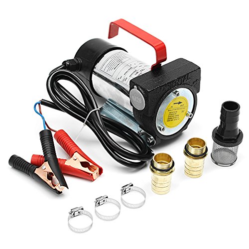 JenNiFer DC 12V 24V 4200 r/min Electric Diesel Pump Fuel Water Oil Portable Stainless Steel Diesel Pump - 24V