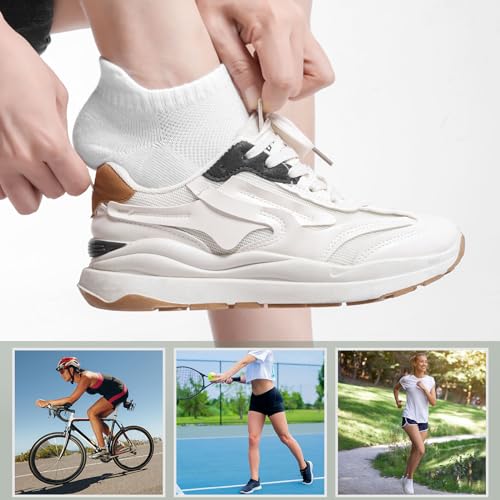 Ankle Socks for Women, 6 Pairs White Running Socks Womens Athletic Low Cut No Show Socks for Women4