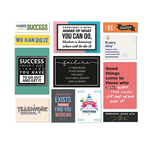 Image of PAPER PLANE DESIGN Framed Poster Set of 12 For Office Wall Decoration (OFFICE QUOTES)