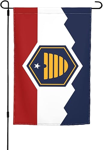 LIICHEES Bandera de jardín con diseño de bandera de Utah 2022 de 12 x 18 pulgadas, pancarta de decoración exterior de doble cara, banderas de