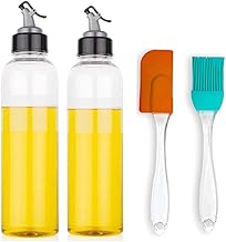 Plastic Oil Dispenser Combo Pack for Olive Oil 2pc with Silicon Spatula Oil Brush Set Pack of 4