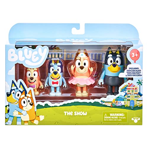 Bluey 4 Figures Packs: The Show - 4 x 2.5 Figures, Multicolor (17340)