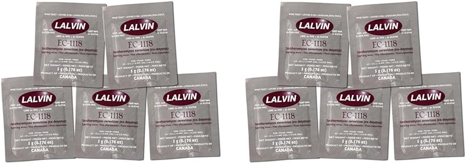 5x Lalvin EC-1118 Champagne Yeast 5g Sachet (Pack of 2)