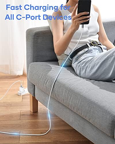 USB C Charger Plug, Familaha 40W[20W+20W] 2-Port USB C Plug and 2M USB C to USB C Cable, PD3.0 Type C Fast Wall Adapter for iPhone 14/13/12/Pro Max, iPad, Samsung Galaxy S22/S21, Pixel 7/6, Xiaomi