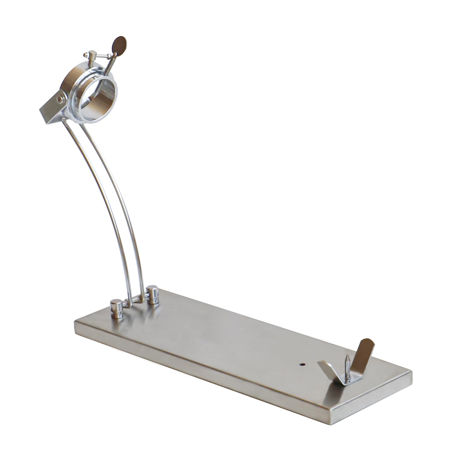 Support à jambon inoxydable pliable et rotatif professionnel avec base antidérapante pour couper les jambon et les palettes, comprend un couteau professionnel + aiguiseur | Elite (Inox + Couteau)