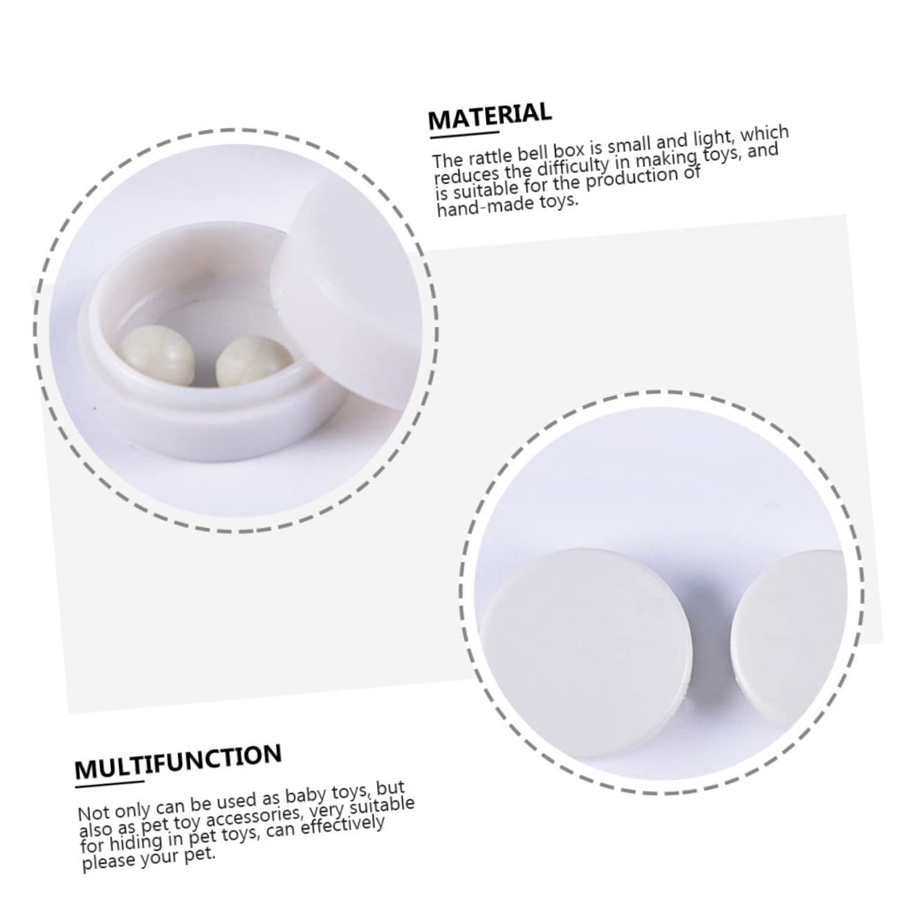 Toyvian 100Pcs Rattle Bell Boxes Flat Noisemaker Insert for Doll Plush Accessories Quiet Gentle Jingle Sound for Newborns