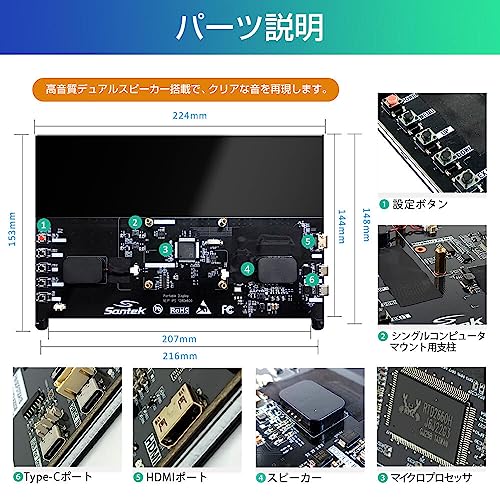 Santek オープンフレームタッチモニター 10.1inch SOF01010A1B の商品画像 4