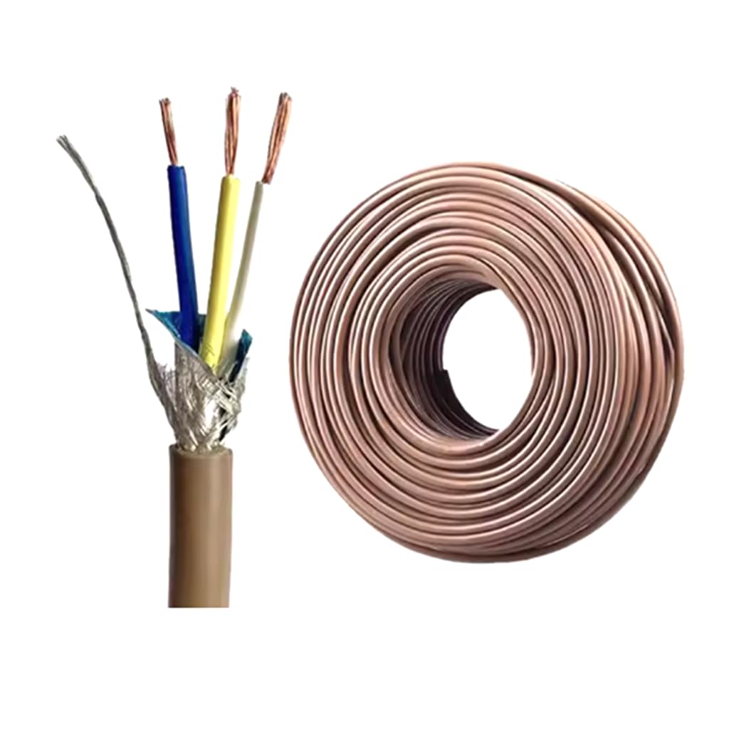 CC Link Communication Cable FANC-110SBH Brown Profibus Cable, Suitable/Compatible with CCNC-SB110H (FANC-110SBH+PW (5-Core, with Power Cord), 30 Meters)