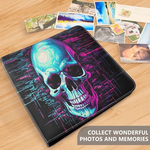 Álbum de Fotos Autoadhesivo DIY Scrapbook Diseño Calavera Encuadernador de 3 Anillos Álbum de Fotos 40 Páginas 8x10 para Memorias miniatura 5