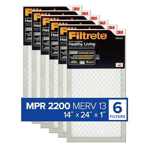 Filtrete 14x24x1 MERV 13 Allergen & Virus Filter, 6-Pack