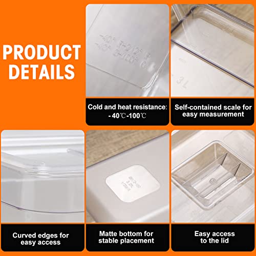 Fumete 8 Sets Plastic Clear Food Pans with Lids, 1/3-Size 6" Deep Polycarbonate Food Containers Commercial Kitchen Restaurant Buffet Prep Pans for Fruits Vegetables Salad - Image 5