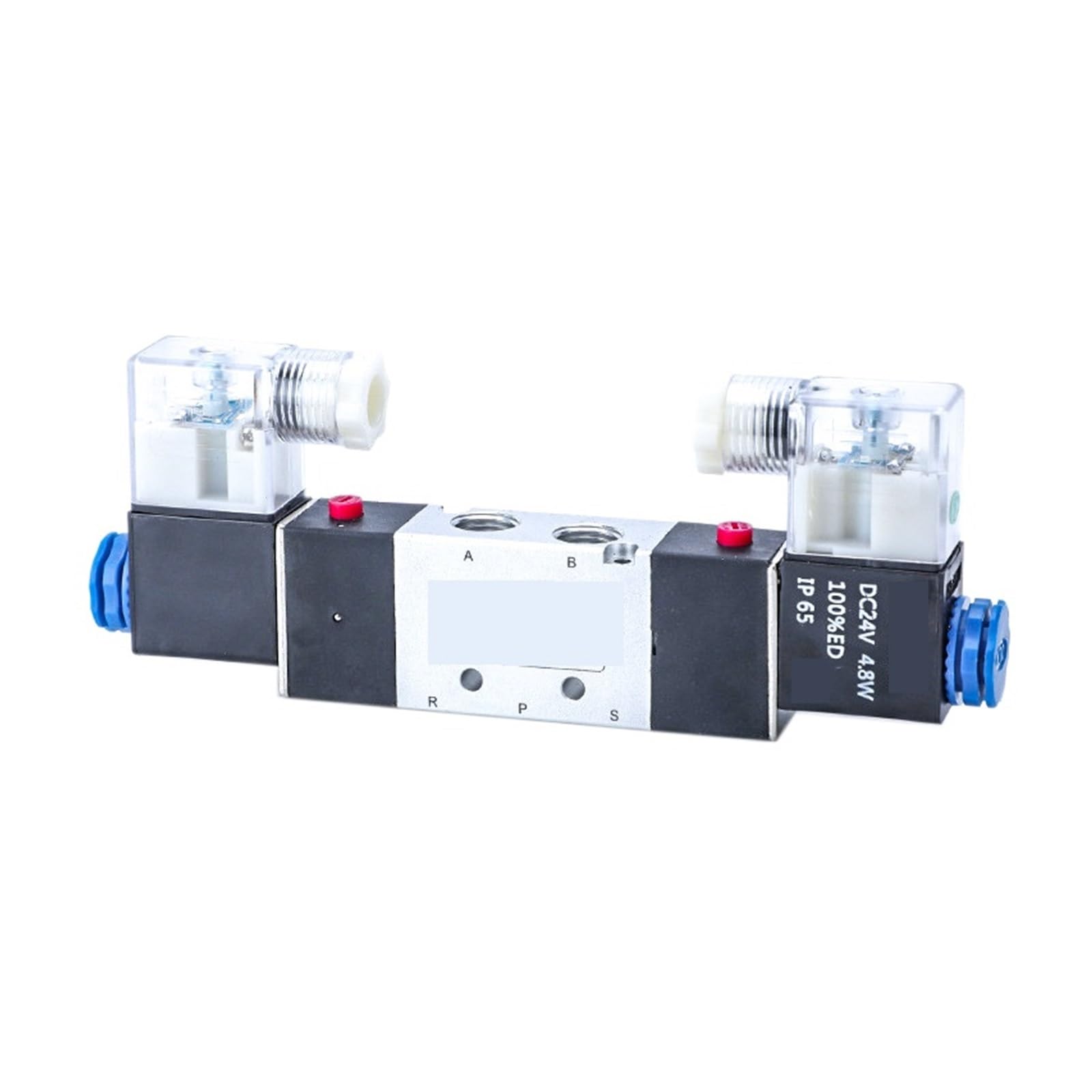Magnetventil 4V120-06 4v220-08, Doppelkopf, Doppelsteuerung, 5-Wege, 2-Positionen, Power-Down-Halter, pneumatisches Wegeventil (4 V, 420–15, DC 24 V)