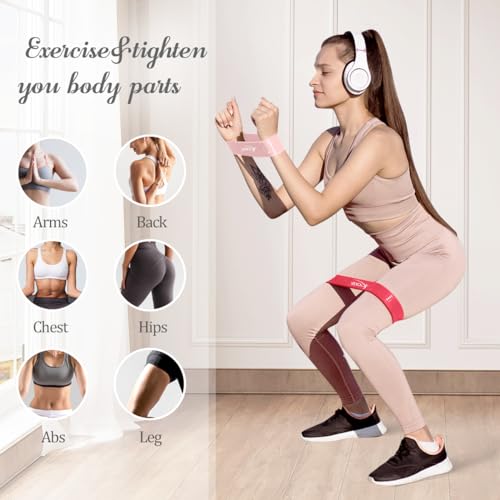 Image of VEICK Resistance Loop Bands Set of 5, Exercise Bands with 5 Resistance Levels, Stackable Workout Bands for Strength Training, Pilates, Fitness Gear for Men Women Home Gym Office Travel