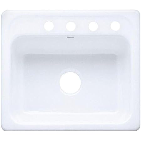 Kohler K 5964 4 0 Mayfield Self Rimming Kitchen Sink White 1 375 Single Bowl Sinks Amazon Com kohler k 5964 4 0 mayfield self rimming kitchen sink white 1 375