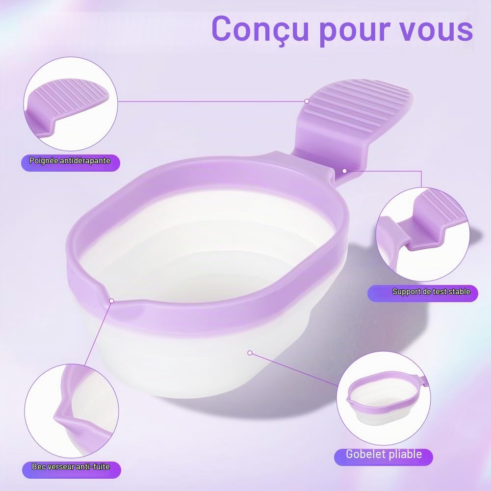 Gobelets à Urine Pliables, 2 Pièces Réutilisables Tasse en Urinoir Femme Portable Outils de prélèvement d'urine pour la Collecte d’Urine Féminine pour Enceintes Domicile Hôpital (Violet)