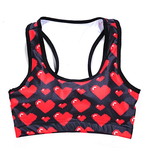 Image of Sister Amy Women's Aerobics Gym Dance Yoga Vest Printed Sports Bra Top Vest
