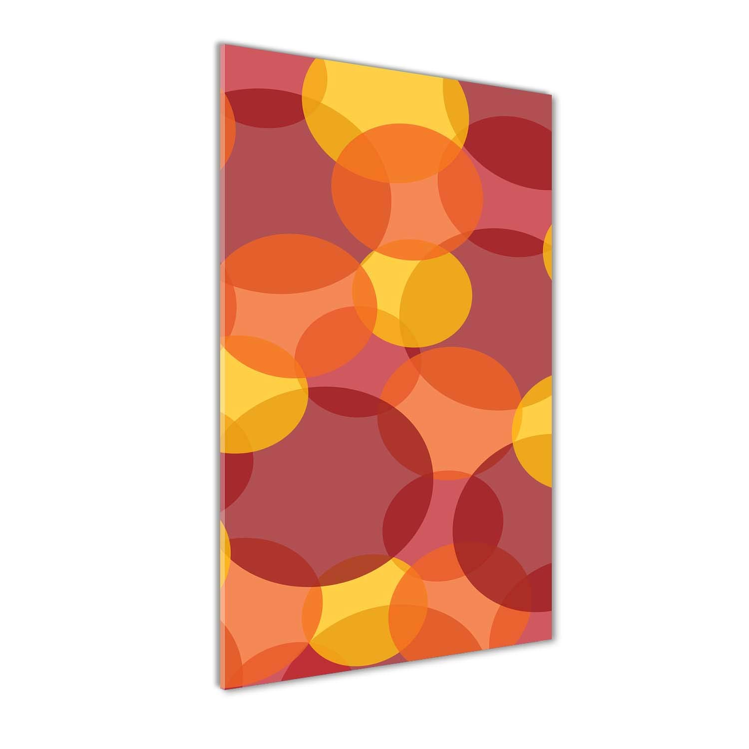 Peinture sur verre trempé 70x140cm de cercles colorés pour tableau art moderne