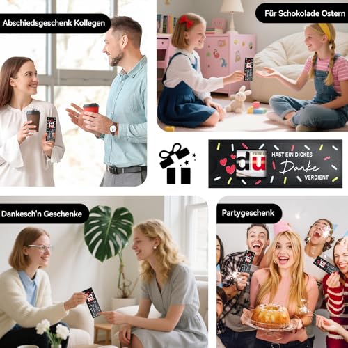 15pcs Dankeschön Geschenke - Du hast ein dickes Danke verdient Geschenk für Kollegen Teams - Hülle Filz Geschenk Verpackung,Ohne Schokolade