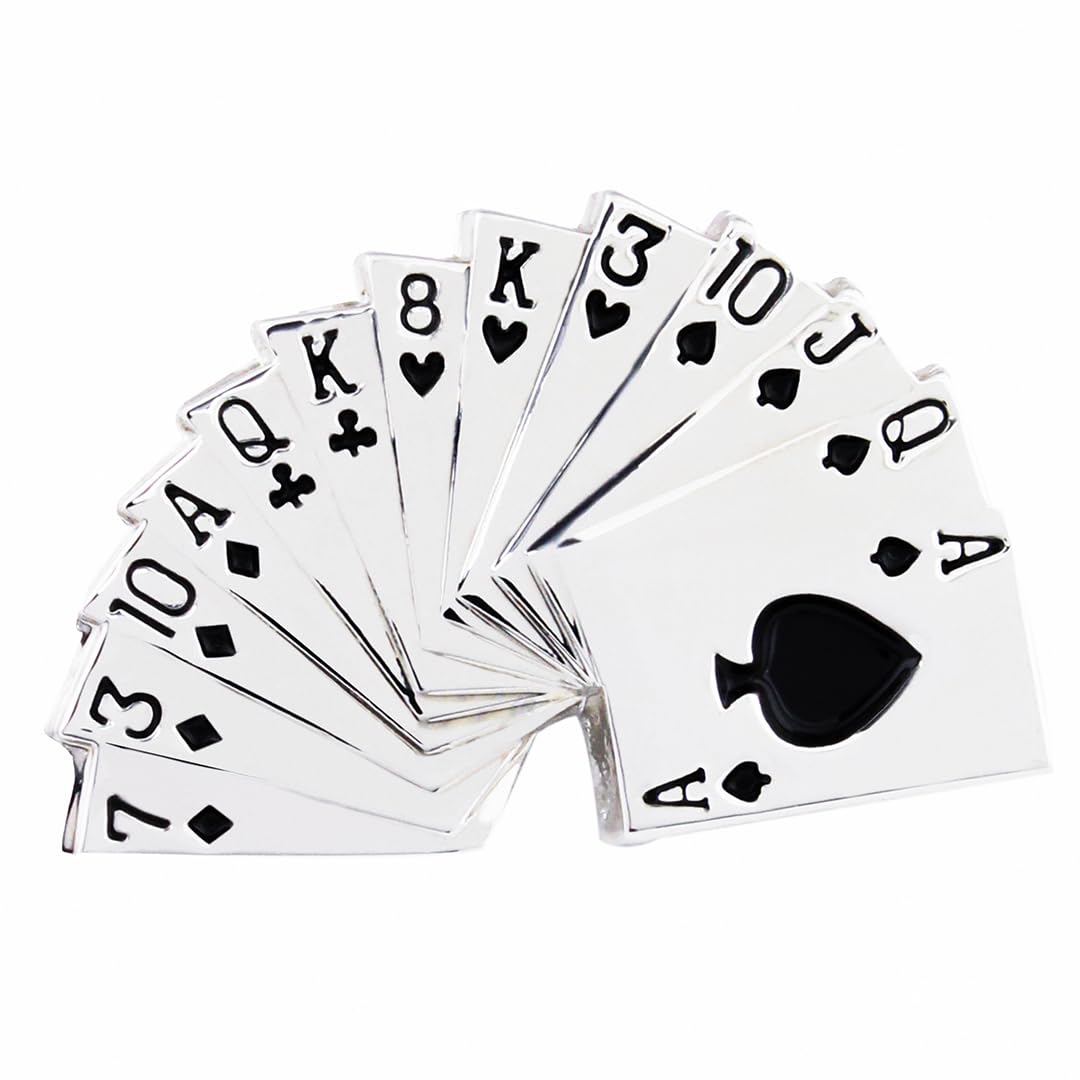 Peluche Game of Cards Silver Rhodium Plated Lapel/Brooch Pin for Men (B01LWUOFVA) Amazon Price History, Amazon Price Tracker