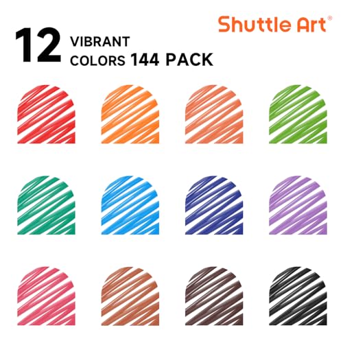 Image of Shuttle Art Dry Erase Markers, 12 Colors 144 Bulk Pack Whiteboard Markers, Fine Point Dry Erase Markers Perfect for Writing on Dry Erase Whiteboard Mirror Glass for School Office Home (Pack of 2)