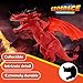 Geospace New Dragon Walking Dinosaur Toy – Smoke Breathing Fire Dragon Toy for Kids 3 & up, Walking Dinosaur Toys with Lights, Roaring Sound, Dragons Action Figure, Dragons for Gift (Firestorm)