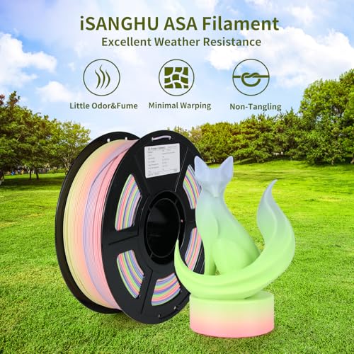 Image of Colored ASA Filament 1.75 + /- 0.02mm - UV /Rain /Heat Resistant Durable 3D Printer Filament, No Warping, Non Odor & Fumes - Perfect for Outdoor Functional Mechanical Parts, 1kg (2.2lbs) Spools