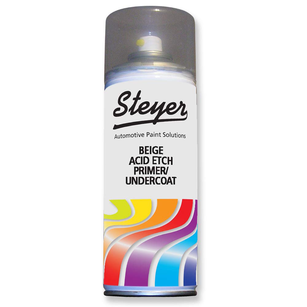 Steyer 400ML Beige Acid Etch Super Primer Undercoat for Steel Aluminium Copper Brass Bare Metal Ultra Fast Drying High Build