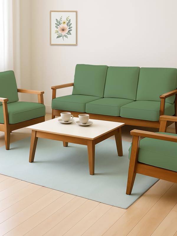 Image of HOTKEI Pista (Pack of 10) 200 GSM Fabric Wooden Sofa Seat Cover Elastic Stretchable Cushion Seat Slip Cover Protector for Wooden Sofa Set 5 Seater Antislip Full Covers for Living Room