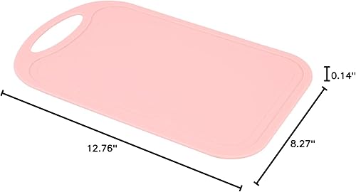 Miniatura 9 de Bloque de corte de plástico Tabla de cortar verduras de carne no desbordamiento anti con agujero colgante Tabla de cortar rosa