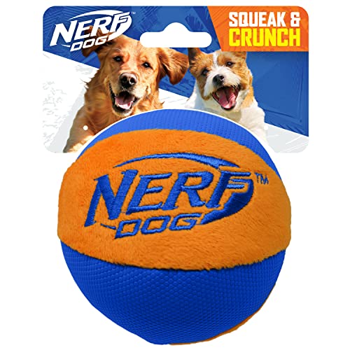 Nerf-Dog-Trackshot-Ball-Dog-Toy-with-Interactive-Squeaker-and-Crunch-Lightweight-Durable-and-Water-Resistant-45-Inches-For-MediumLarge-Breeds-Single-Unit-BlueOrange Nerf Dog Trackshot Ball Dog Toy with Interactive Squeaker and Crunch Lightweight Durable and Water Resistant 45 Inches For MediumLarge Breeds Single Unit BlueOrange