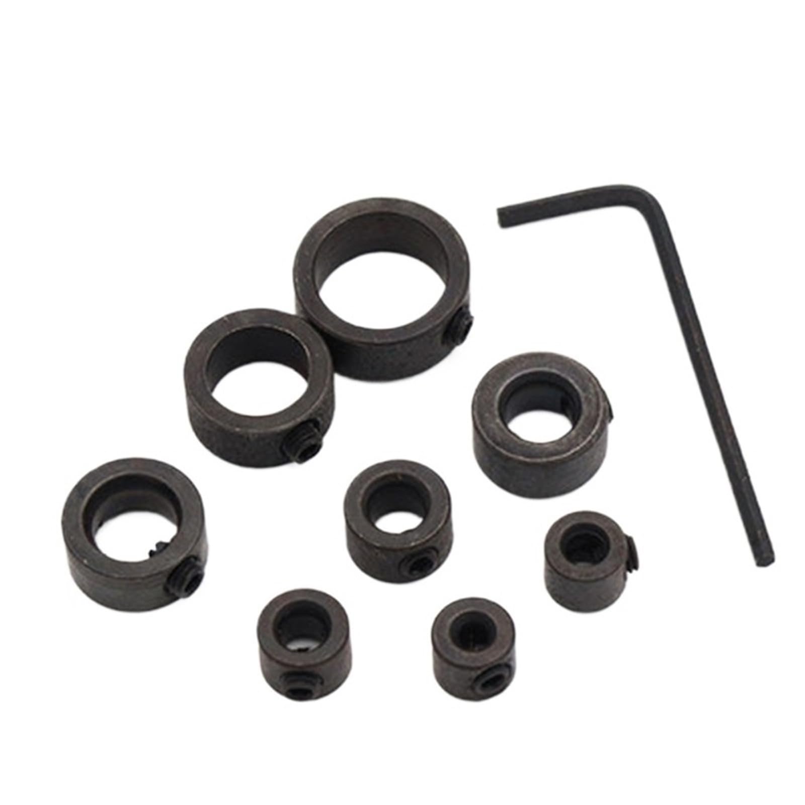 Shaft Collar Woodworking Depth Stop Collar 3-16mm Drill Bit Positioner Locator Ring Kit Wood Tools 8pcs