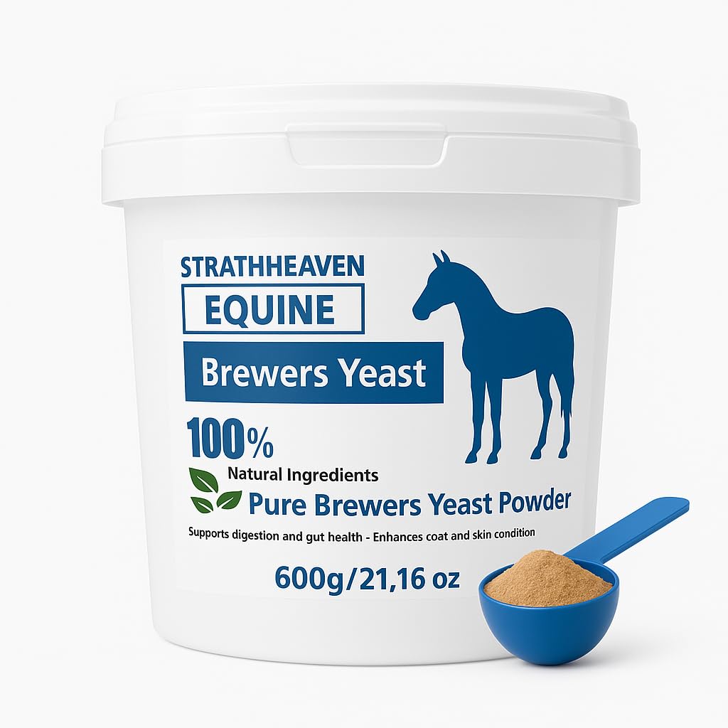 Strathheaven Equine Brewers Yeast Powder โ 100% Natural Supplement for Horses โ Supports Digestion, Calming, Coat Condition & Overall Health โ Rich in B Vitamins, Amino Acids & Minerals (600g)
