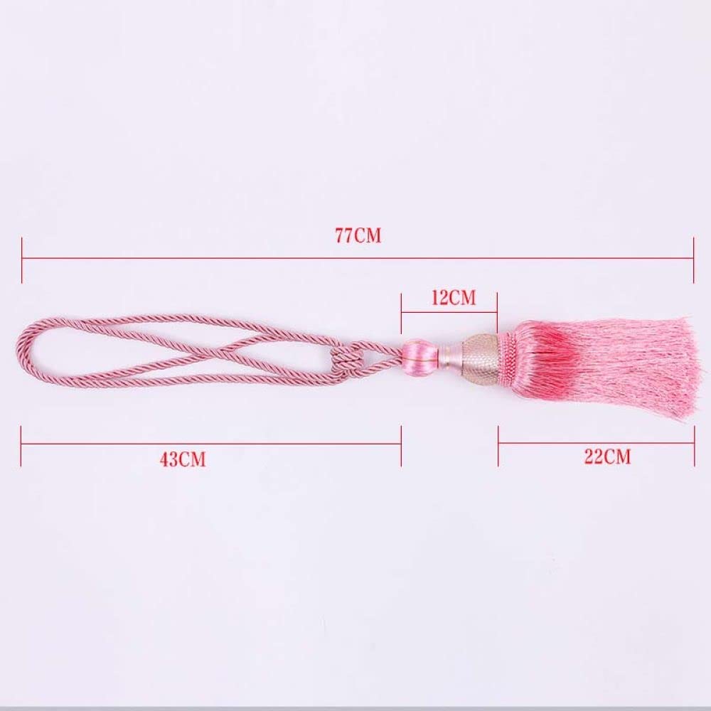 Embrasses de Rideaux à Pampilles, Attaches de Rideaux, Sangles de Corde, Support de Rideau, Accessoire pour décoration de la Maison, Vert armée, 4 pièces,Sliver Gray-2 PCS