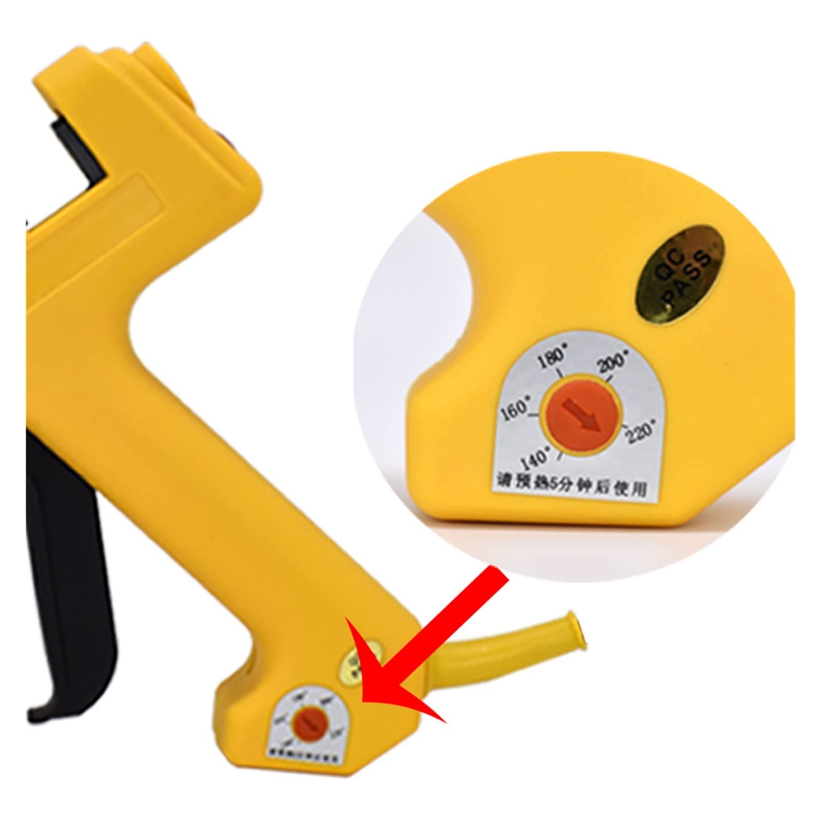 Pistolet do Kleju, Profesjonalny pistolet do klejenia na gorąco 250W regulowana temperatura wysokiej mocy zestaw pistoletów silikonowych za pomocą 11MM klej w sztyfcie 2.0MM dysza miedziana(Set-1)