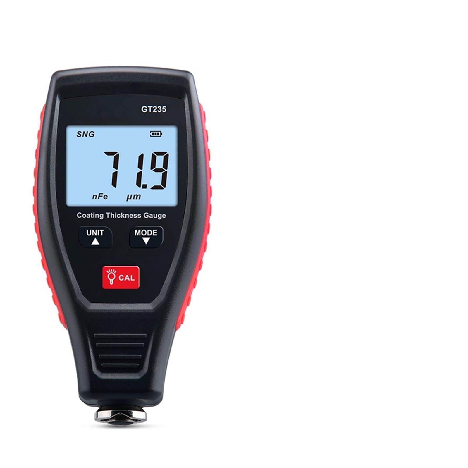 Miernik grubości lakieru, Cyfrowy miernik grubości powłoki 0.1 mikrona/0-1300/1800um FE/NFE Tester grubości powłoki lakierniczej GT235/GT230, dla lepszej czytelności(GT235)