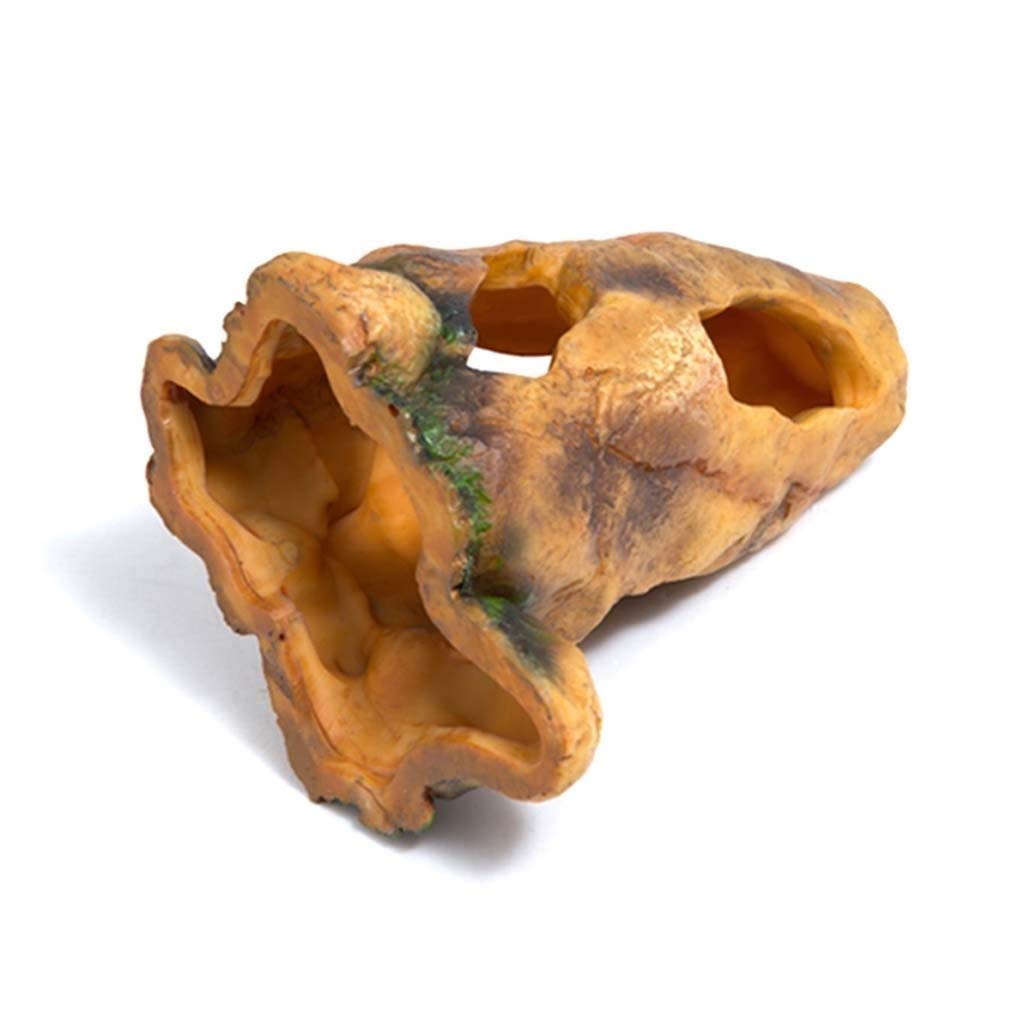 Escondite de Serpientes, escondite de Caja de Reptiles para Acuario de Anfibios, decoración de Esquina de hábitat, escondites de Tortugas, Serpientes y lagartos (17 * 13 * 22cm)