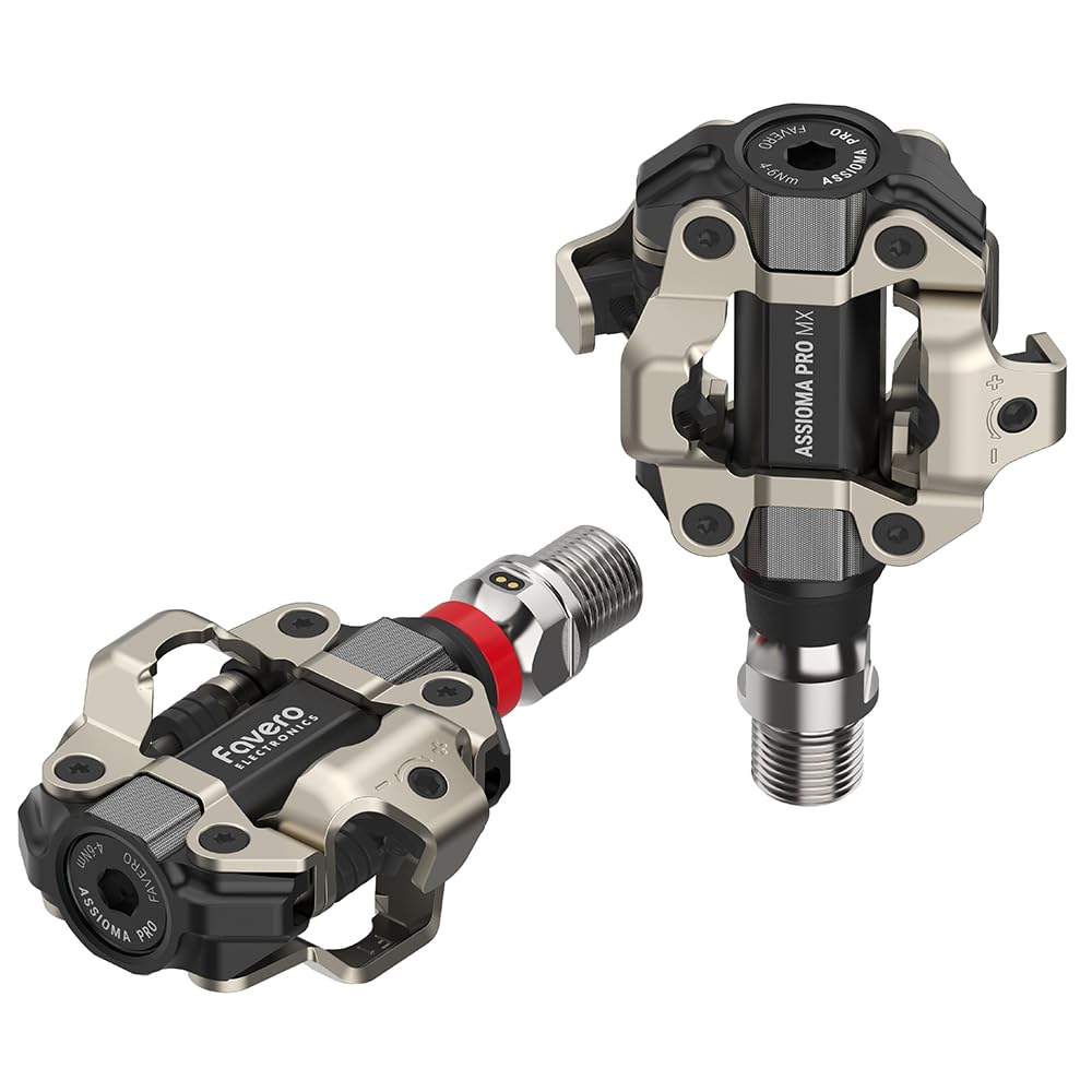 Favero Assioma PRO MX-1, Single-Sensing Side Pedal Based Cycling MTB Power Meter with Extra Cleats, MTB-Compatible SPD Cleats, Bluetooth and ANT+ Connectivity for Cycling GPS Computers & Smartphones
