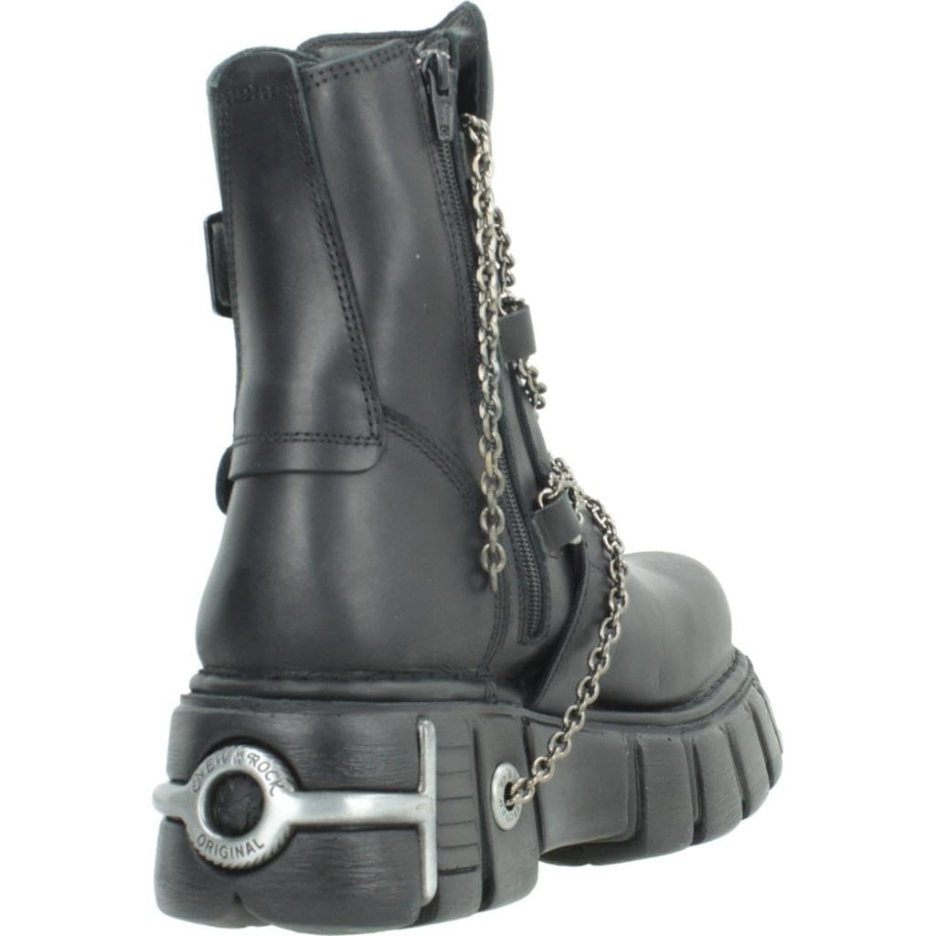 New Rock Metallic nero Pelle Stivali M.1011-S1