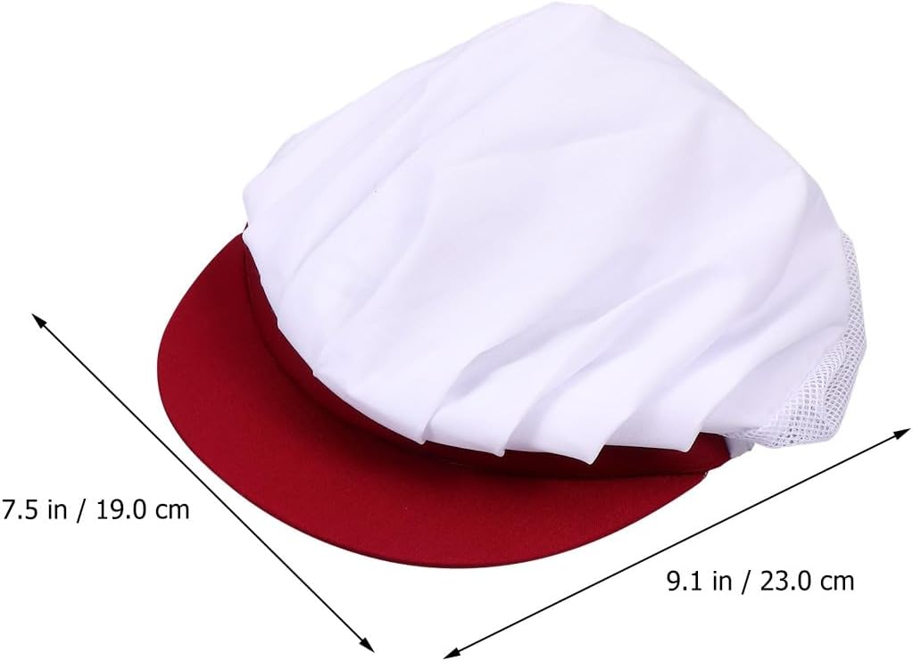 Breathable Mesh Chef Hat Food Service Work Cap Unisex Cooking Hat Red Mesh Protective