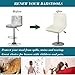 HFCNMY Bar Stool Chair Covers, 2 Pack Stretch Waterproof PU Bar Stool Covers with Backs Washable Bar Chair Covers Swivel Barstool Covers Slipcovers with Back for Low Short Back Chair Beige