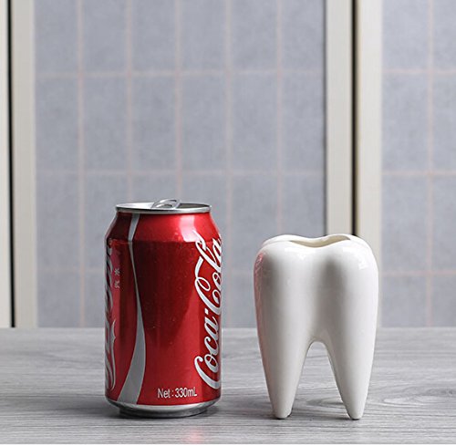 Mecai Dente Design Branco Mini Cerâmica Planta Flor Vaso Suculento, Decoração de Escritório Dental p