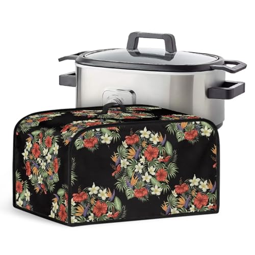 Hudotybom Flower Crock Pot Dust Cover with Side Pockets Splash Resistant Covers Crock Pot Dust Covers Kitchen Appliance Protector