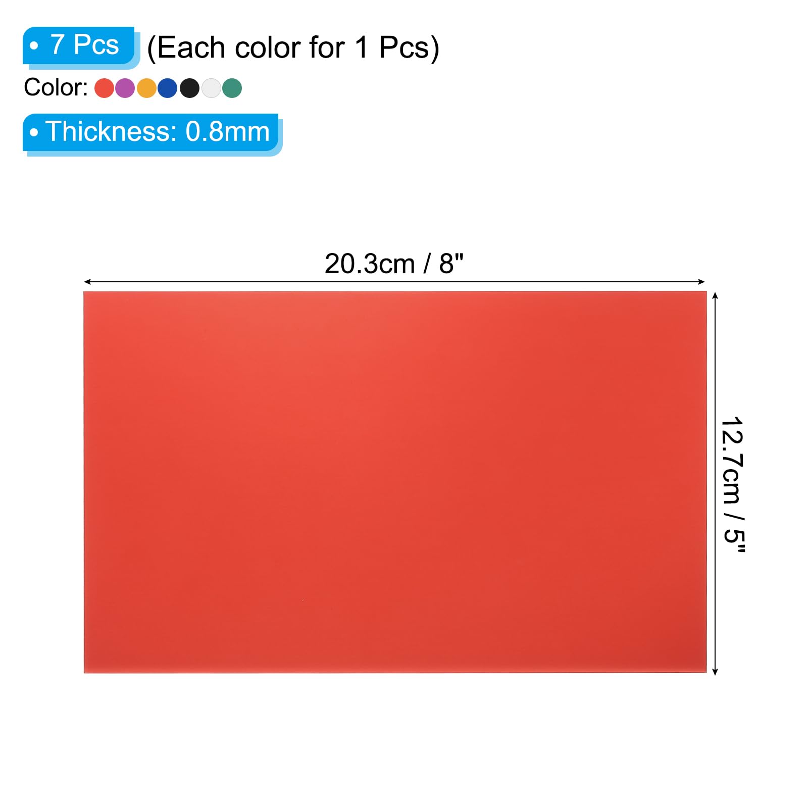 PATIKIL 7 Pezzi Lastra in Alluminio Anodizzato da 5x8 Pollici 7 Colori