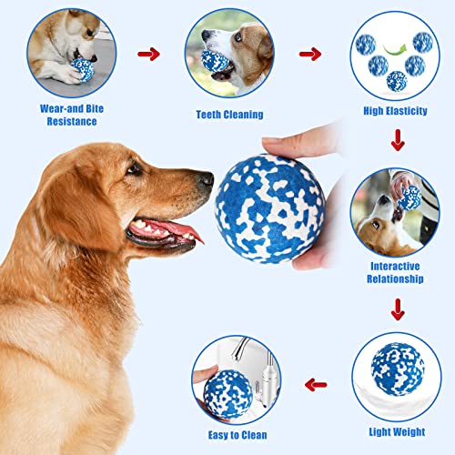 2 Stück Hundeball Hundespielzeug Ball,Unzerstörbar Gummi Hohe Dehnbar Hundebälle,Langlebiger Solider Interaktives Ball,Widerstandsfähige Zähne Training Wasserspielzeug,für kleine mittlere große Hunde