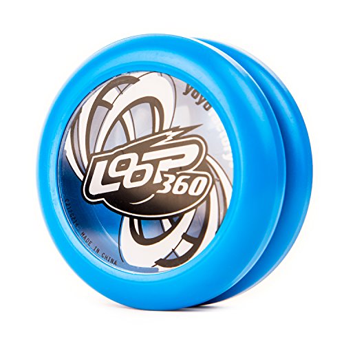 YOYO FACTORY LOOP 360 Professional Looping Yo-Yo With Ball Bearing & Spare String - BLUE (modern spinning yoyo, high speed steel ball-bearing, string and tips included)